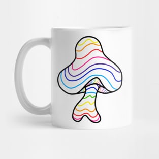 The Perfect Mushroom: Exotic Trippy Wavy Rainbow Contour Lines 2 Mug